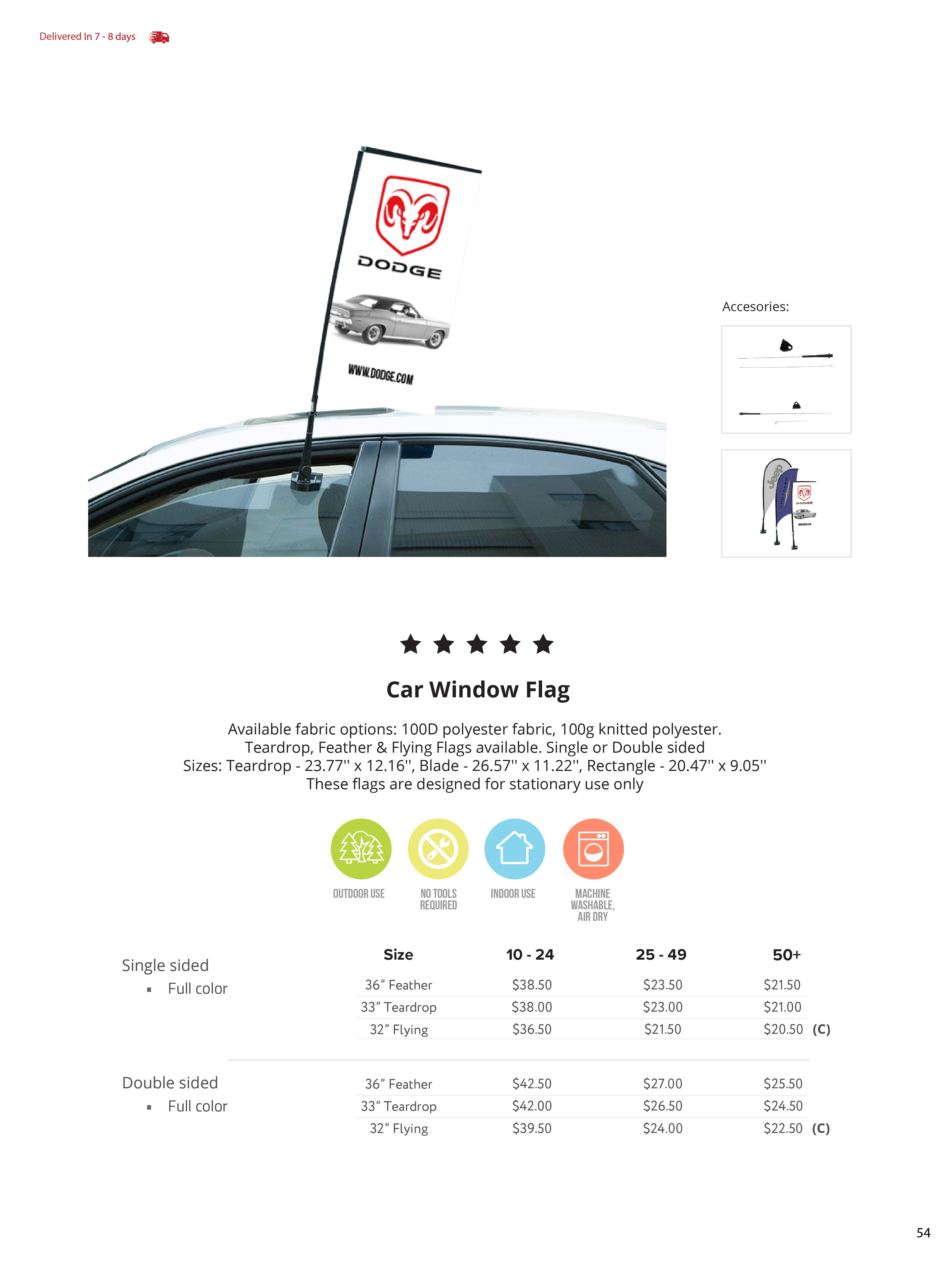 Car Window Teardrop Flag Double Sided (33") 1