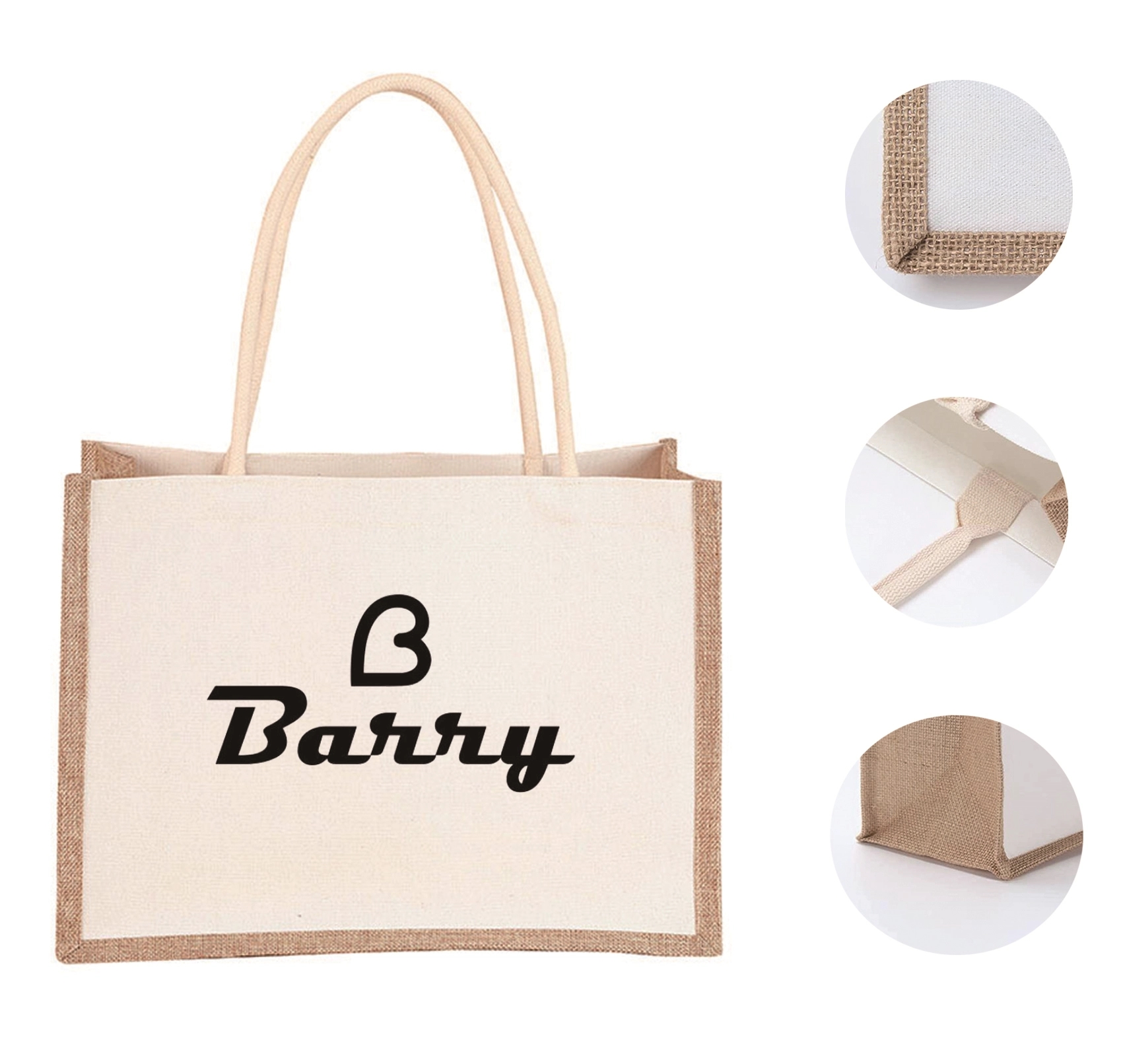 Large Linen Capacity Shopping Bag, custom tote bag with logo imprint 2