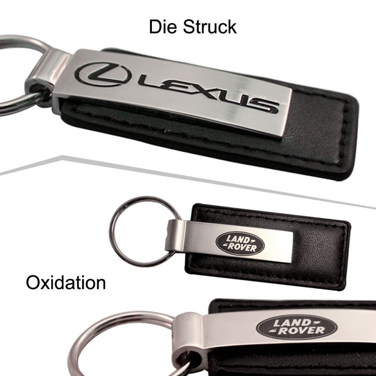 Leatherette with Rectangular Metal Key Tag (Key Chain, Keychain) 7