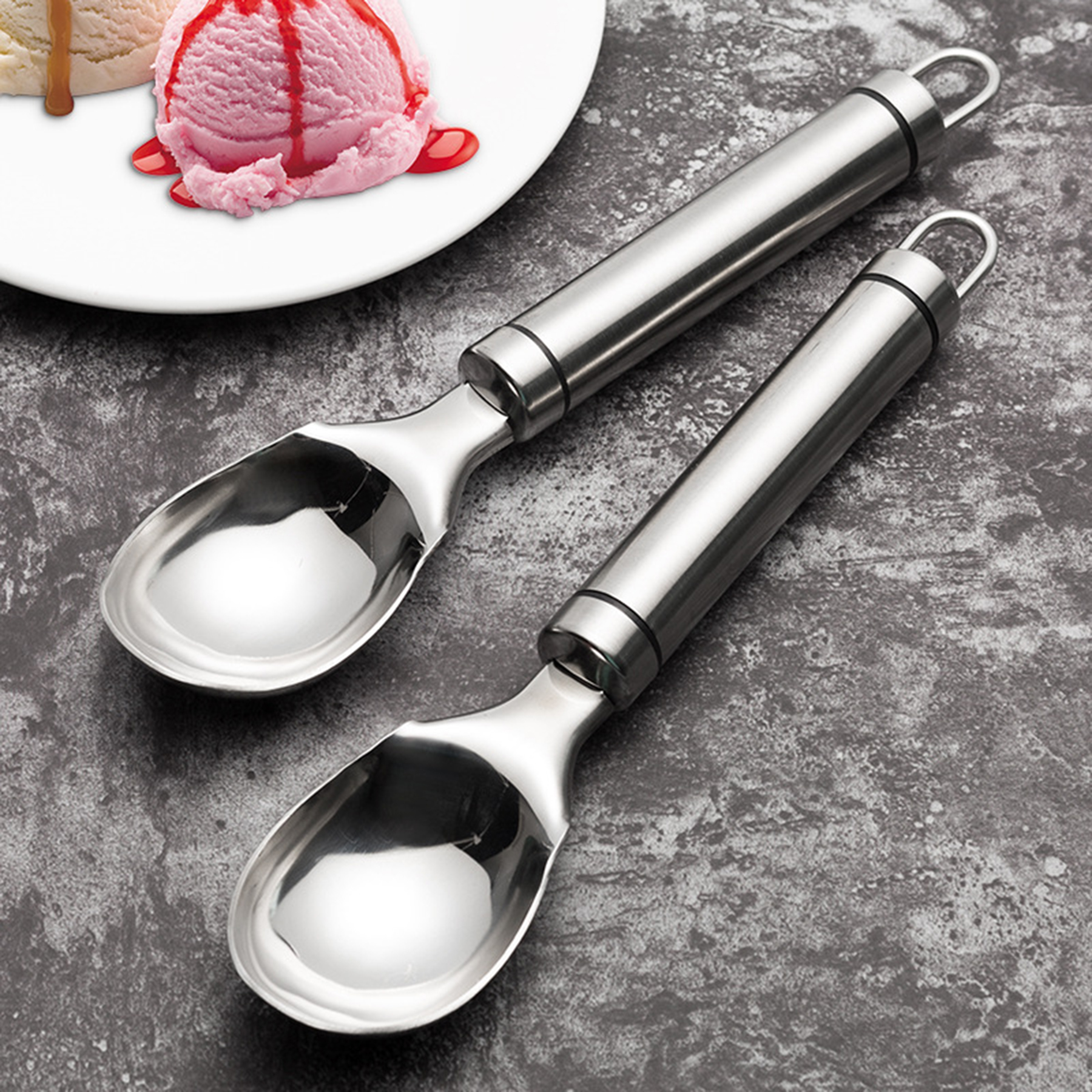 Metal Stainless Steel Ice Cream Spoon 3