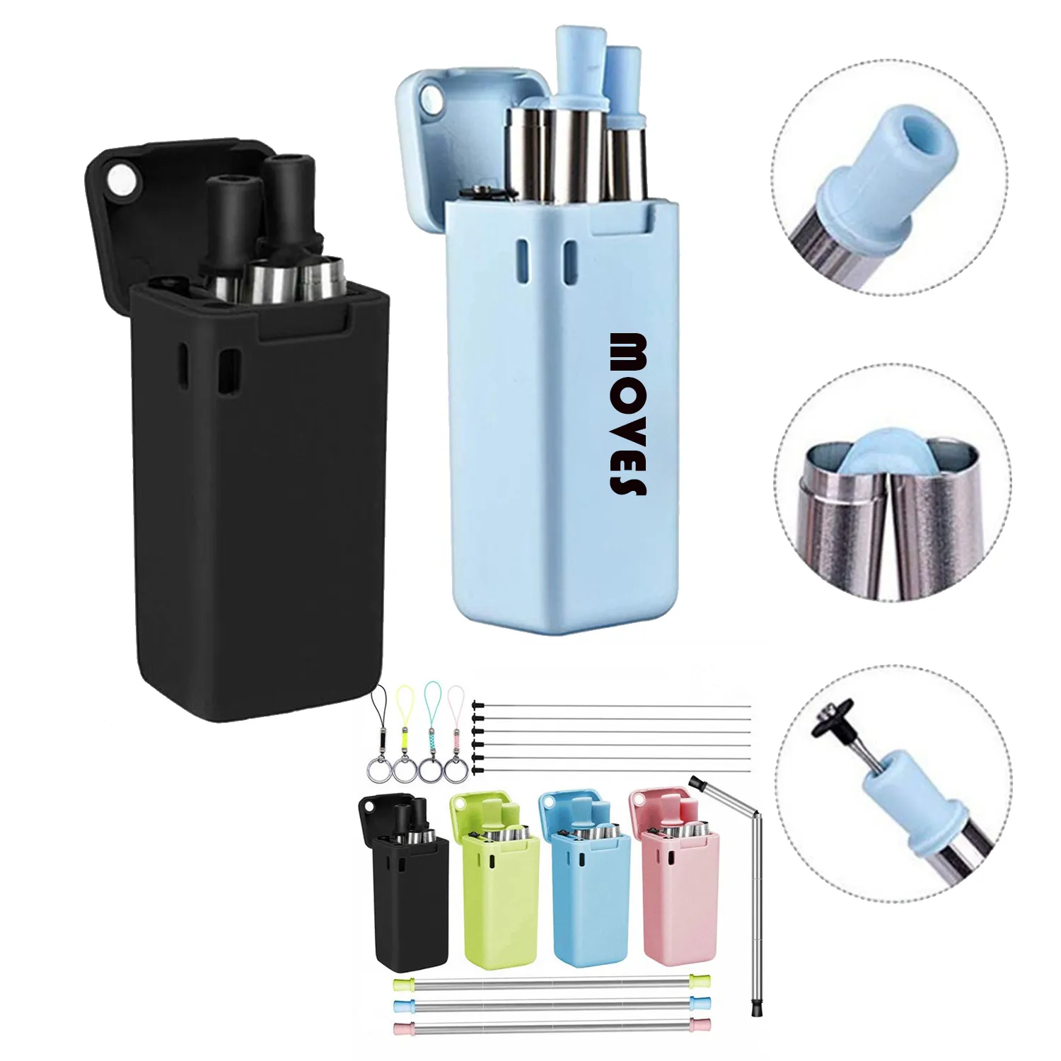 Foldable Stainless Steel Silicone Straw 3