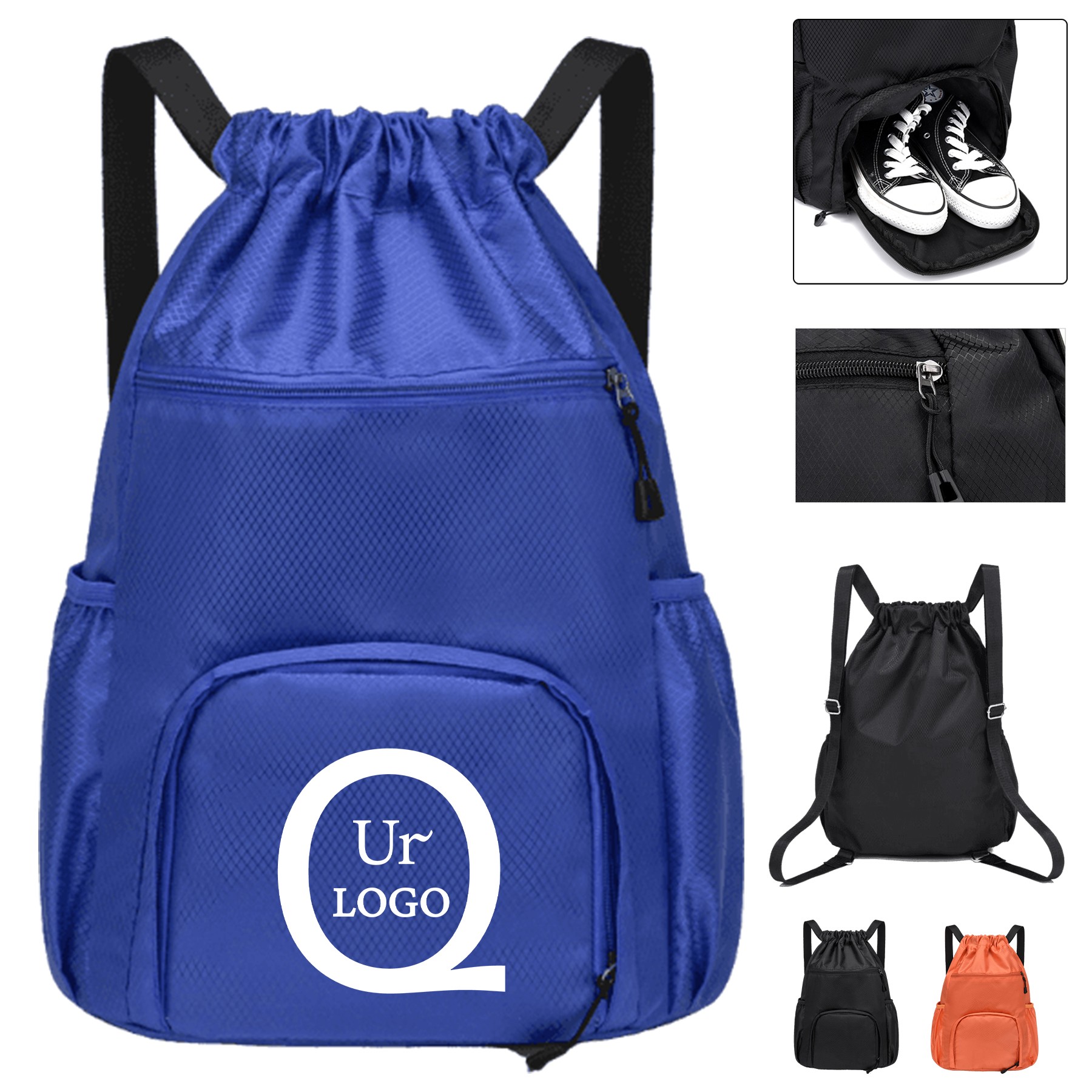 17.72 X 6.3 X 11.81 Inch Oxford Fabric Drawstring Backpack 3