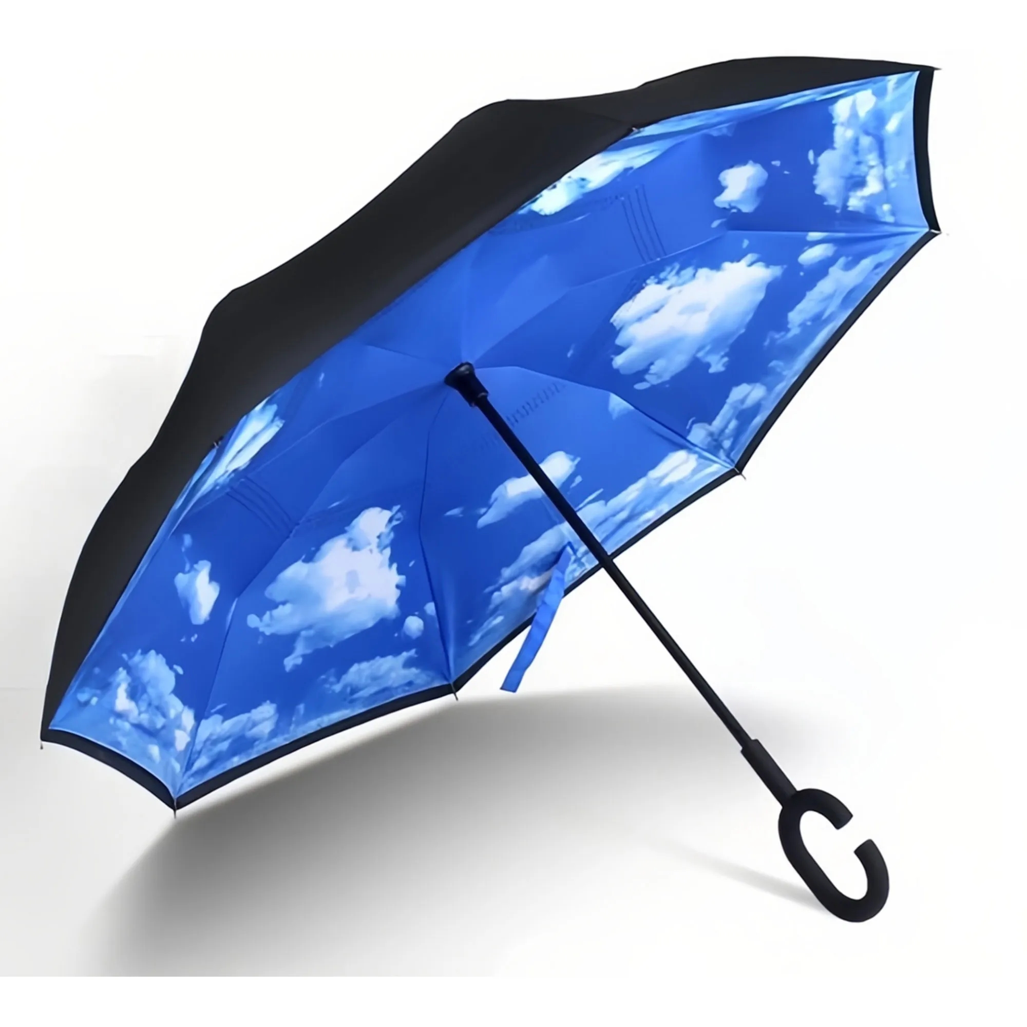 Double Layer Inverted Umbrella With C-Shaped Handle 4
