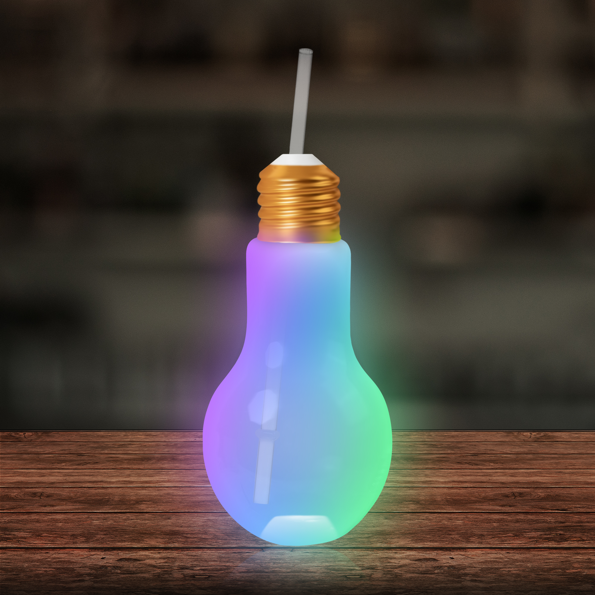 16oz LED Light Bulb Cup with Straw 10
