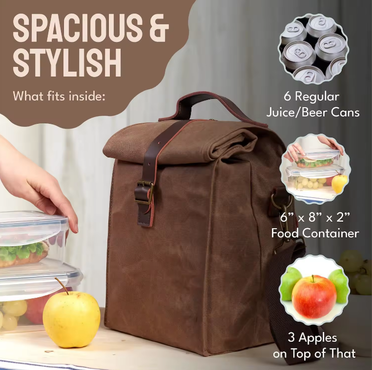 Waxed Canvas Lunch Bag 1