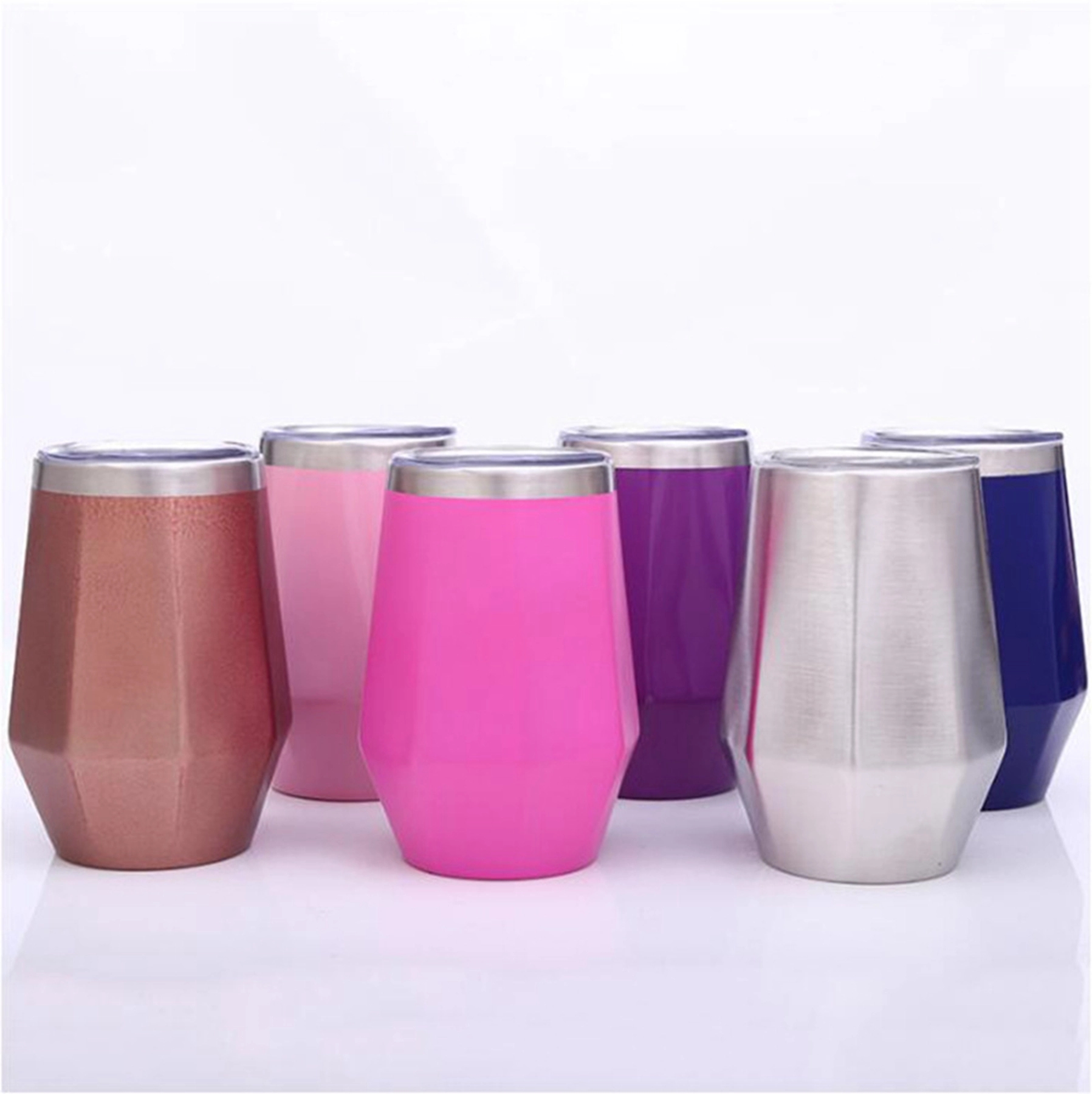 12 oz Diamond Shape Wine Cup with Lid 9