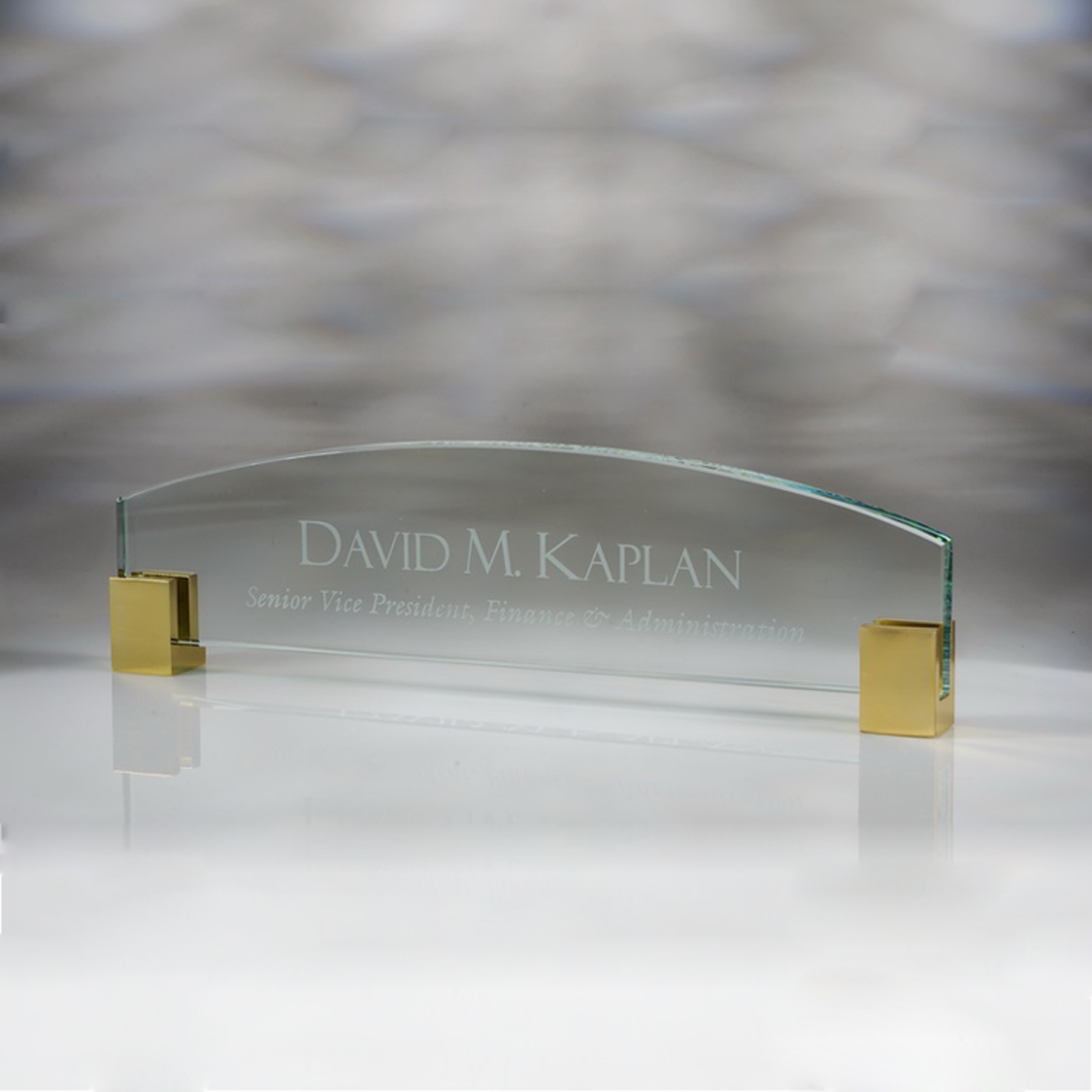 12" Award-Name Plate w/BrassCorners_D625GA 2