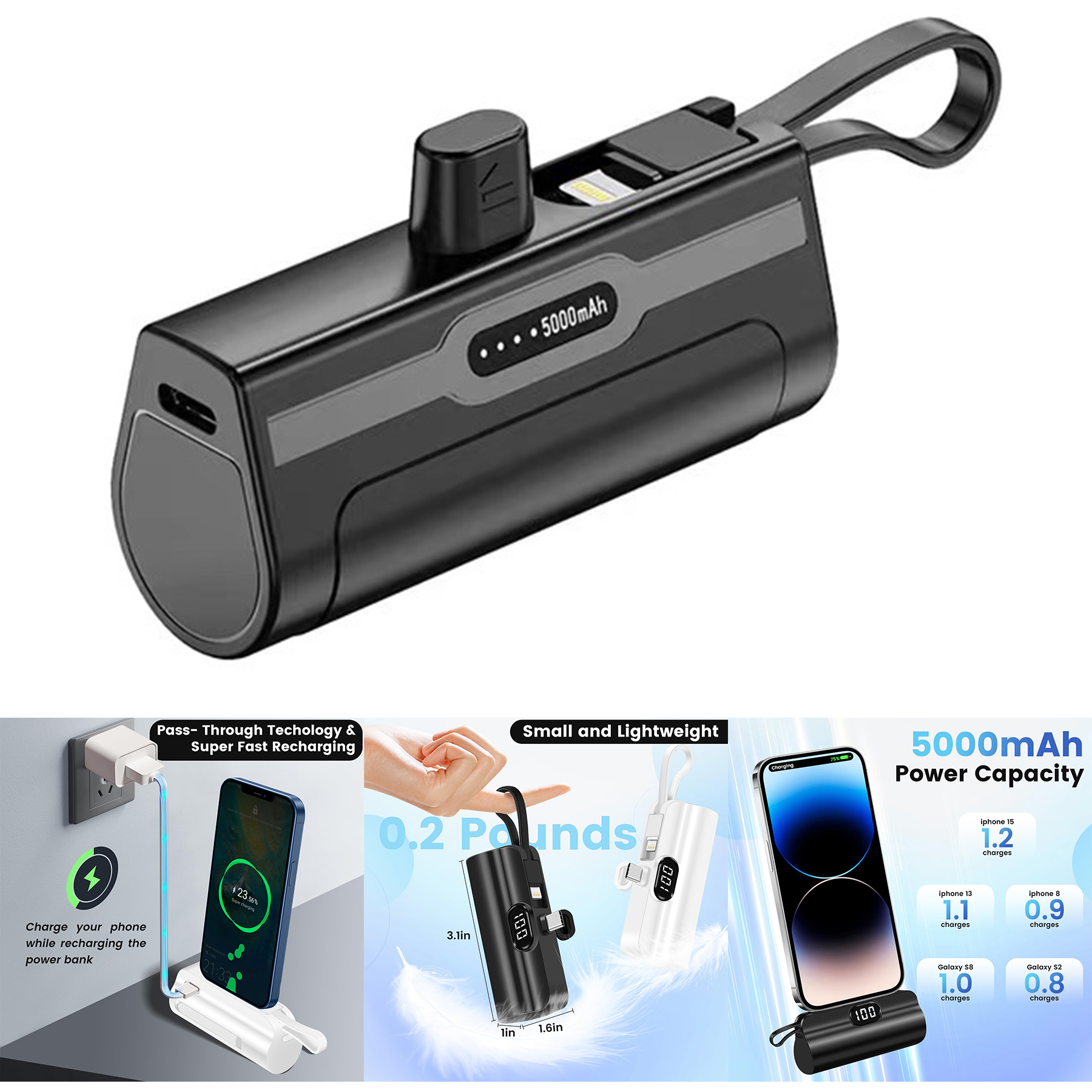 Mini Portable Charger 5000mAh Power Bank 2