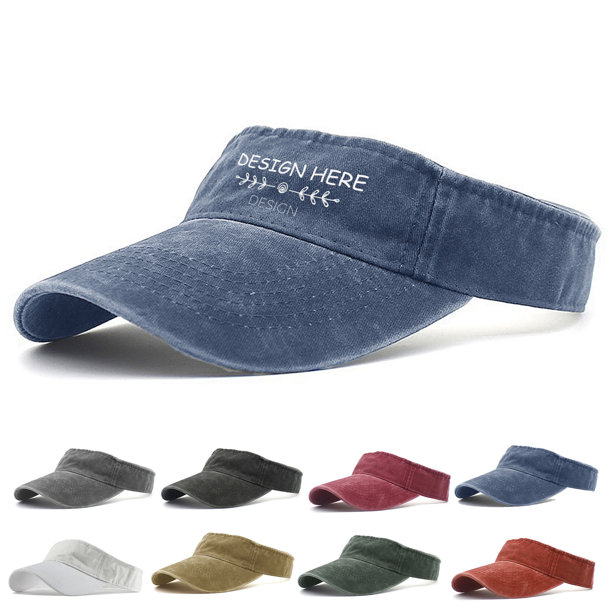 Cotton Empty Top Sun Visor Hat Adjustable Cap 1
