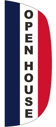 "OPEN HOUSE" 3' x 8' Message Flutter Flag 1