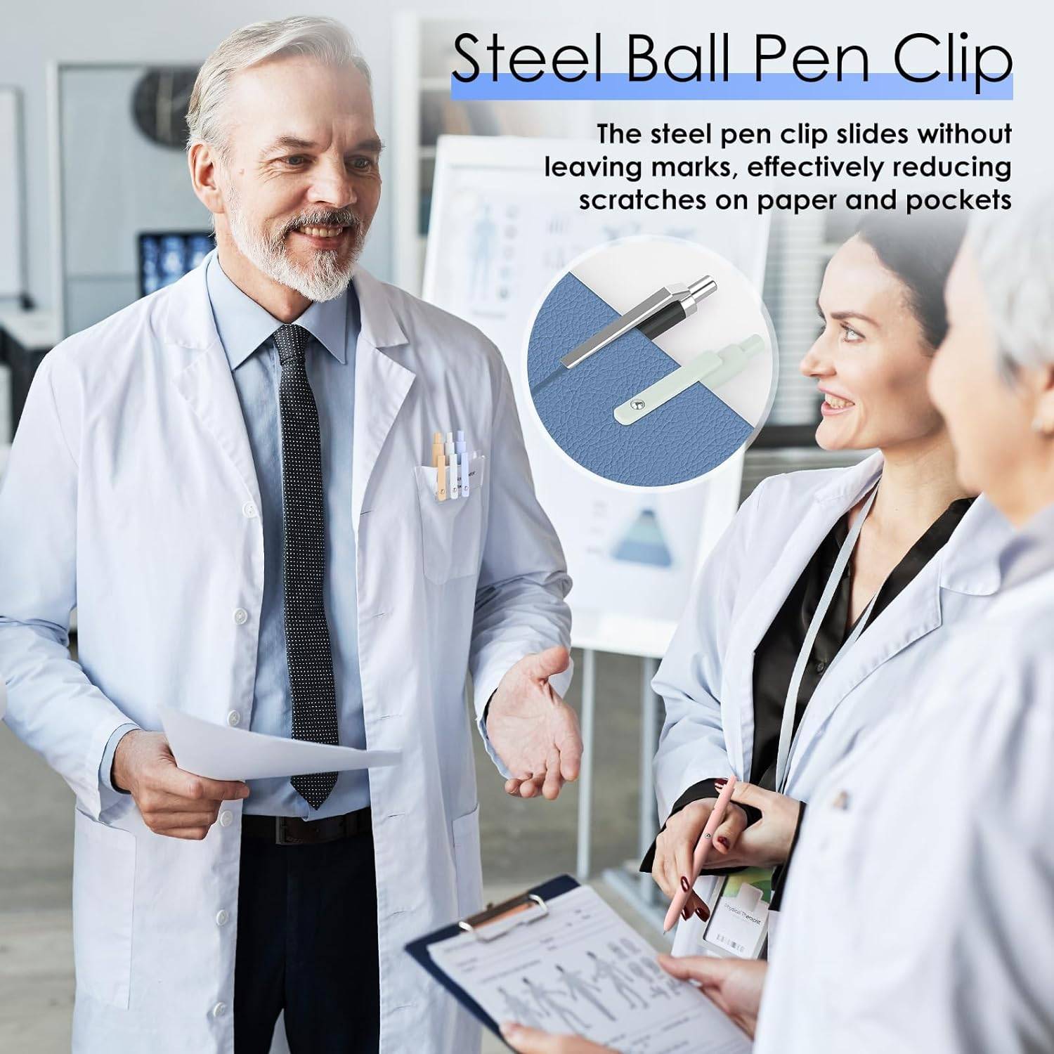 Office Supplies 0.5Mm Black Smooth Writing Ballpoint Pens 2
