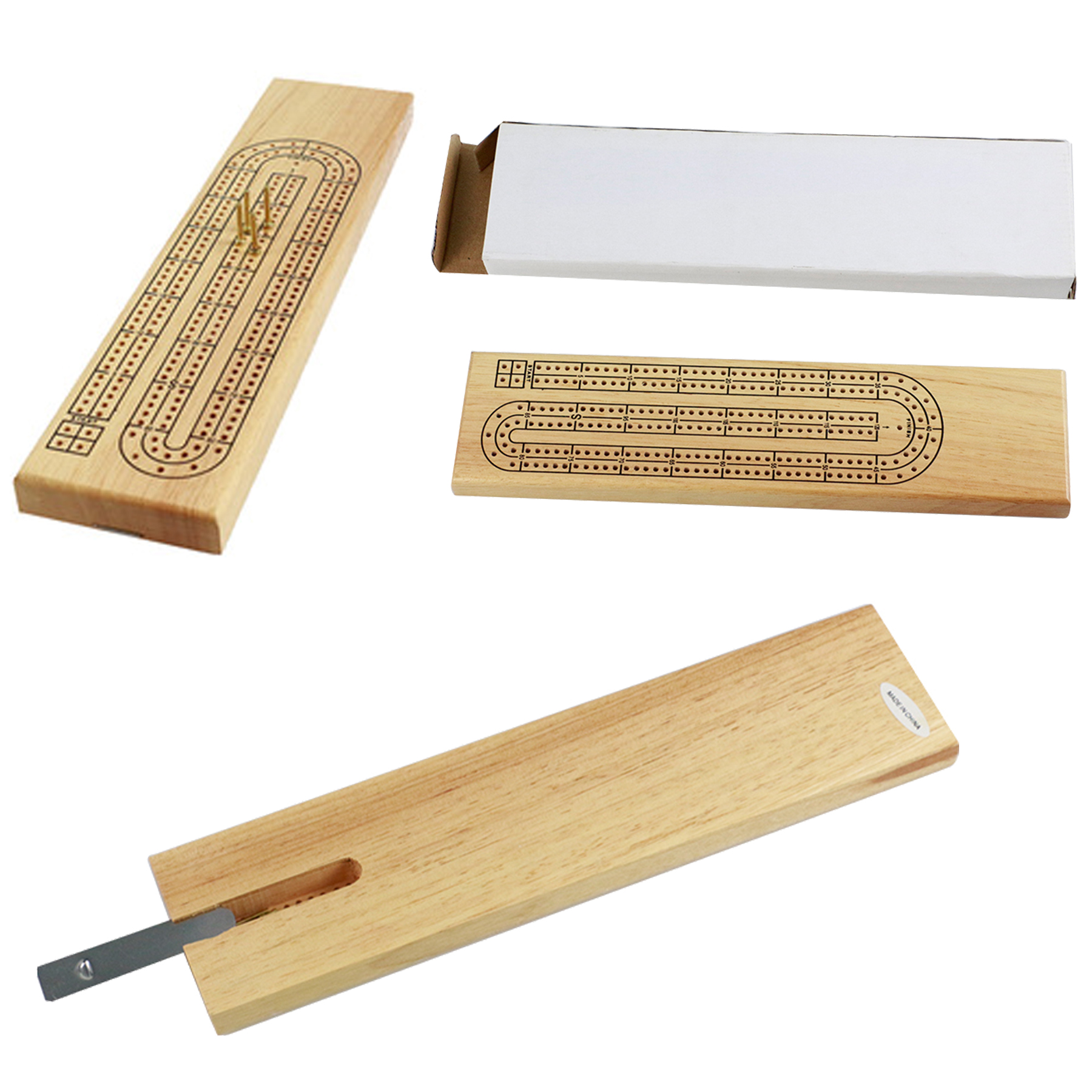 Cabinet Cribbage Board Game Set with 3 Track