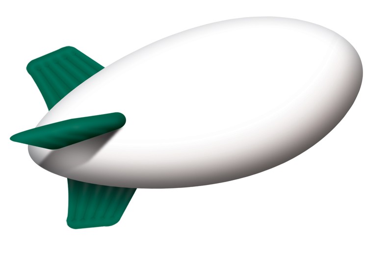 Helium Inflated Blimp, Black, 4 Color - 25'L x 8.5'Dia.