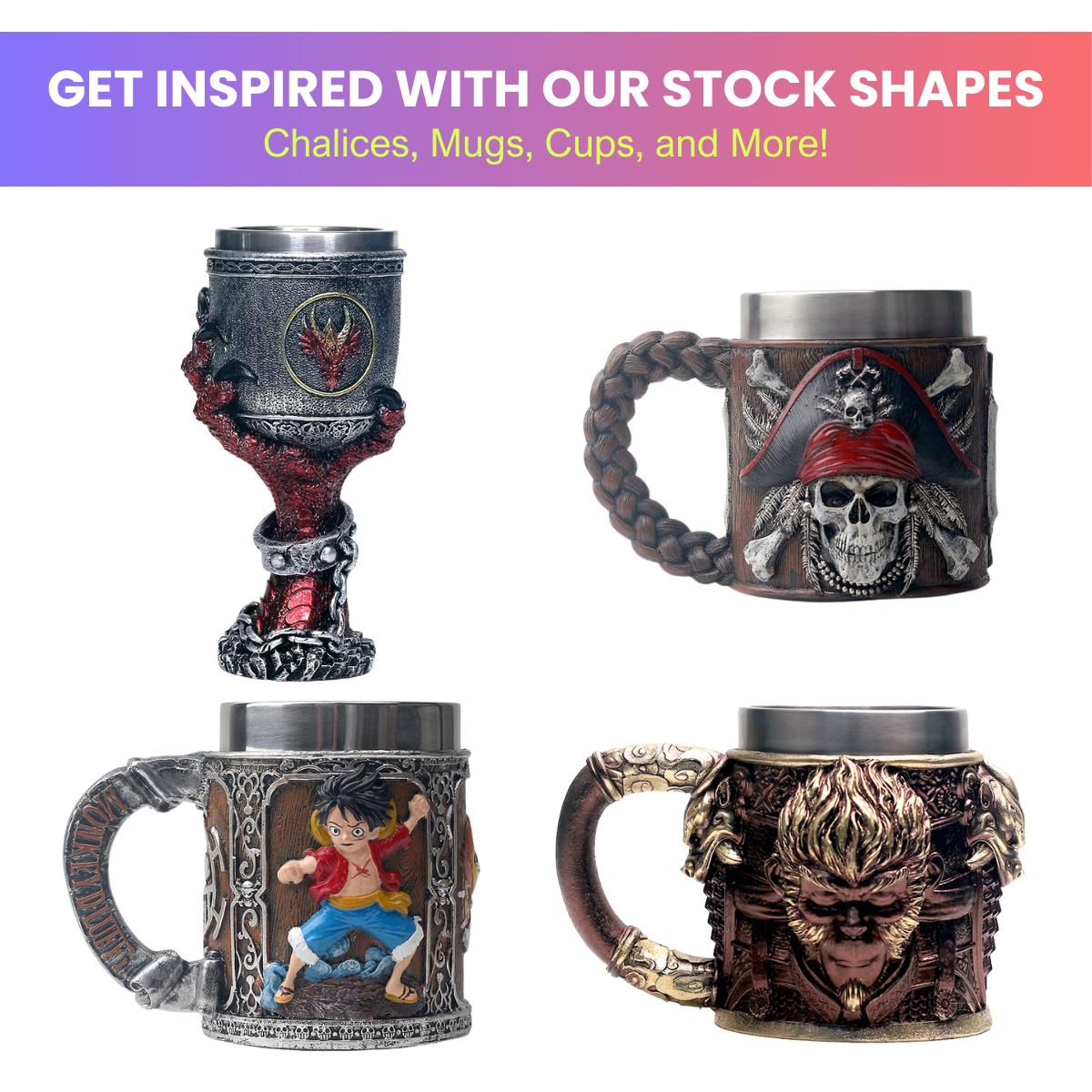EpicMug Customizable Resin Molded Exterior Mug - Stainless Steel 450ML 32