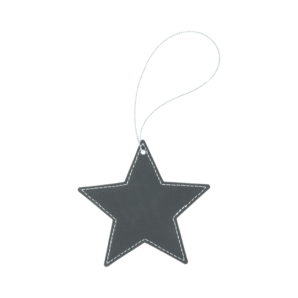 Black/Silver Leatherette Star Ornament 3