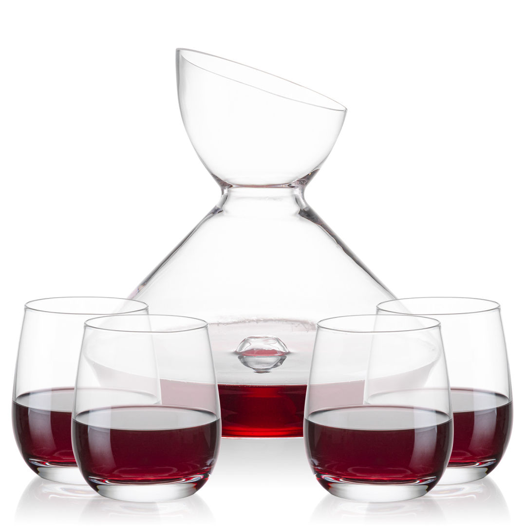 Woodbury Carafe & Salem Stemless Wine 9