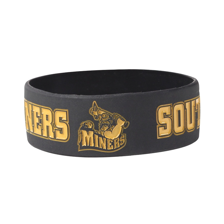 1" Debossed Silicone Wristband with Colorfill 1