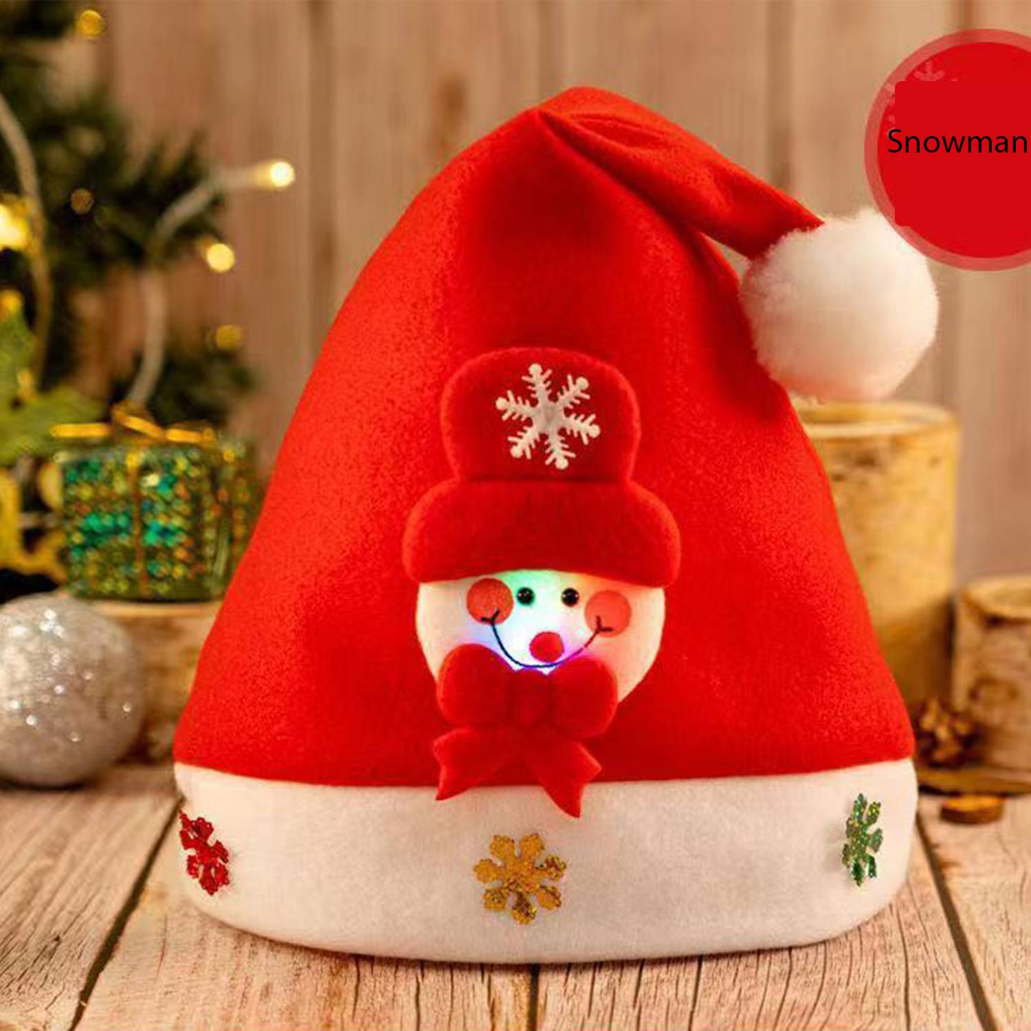 Christmas Hats LED Light Santa Snowman Deer 5