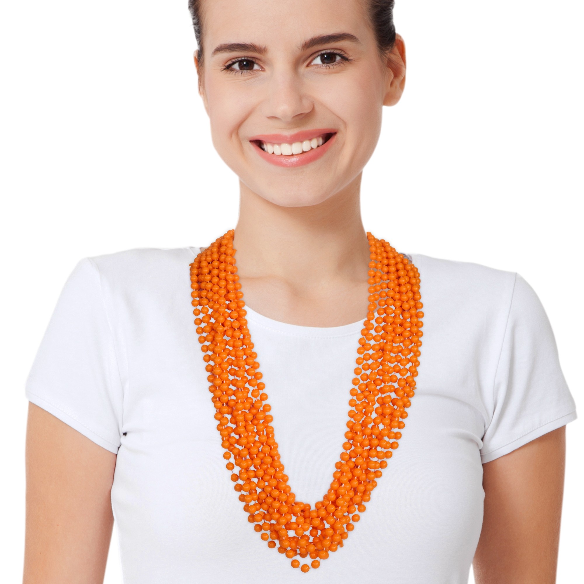 Orange Mardi Gras Beads 2