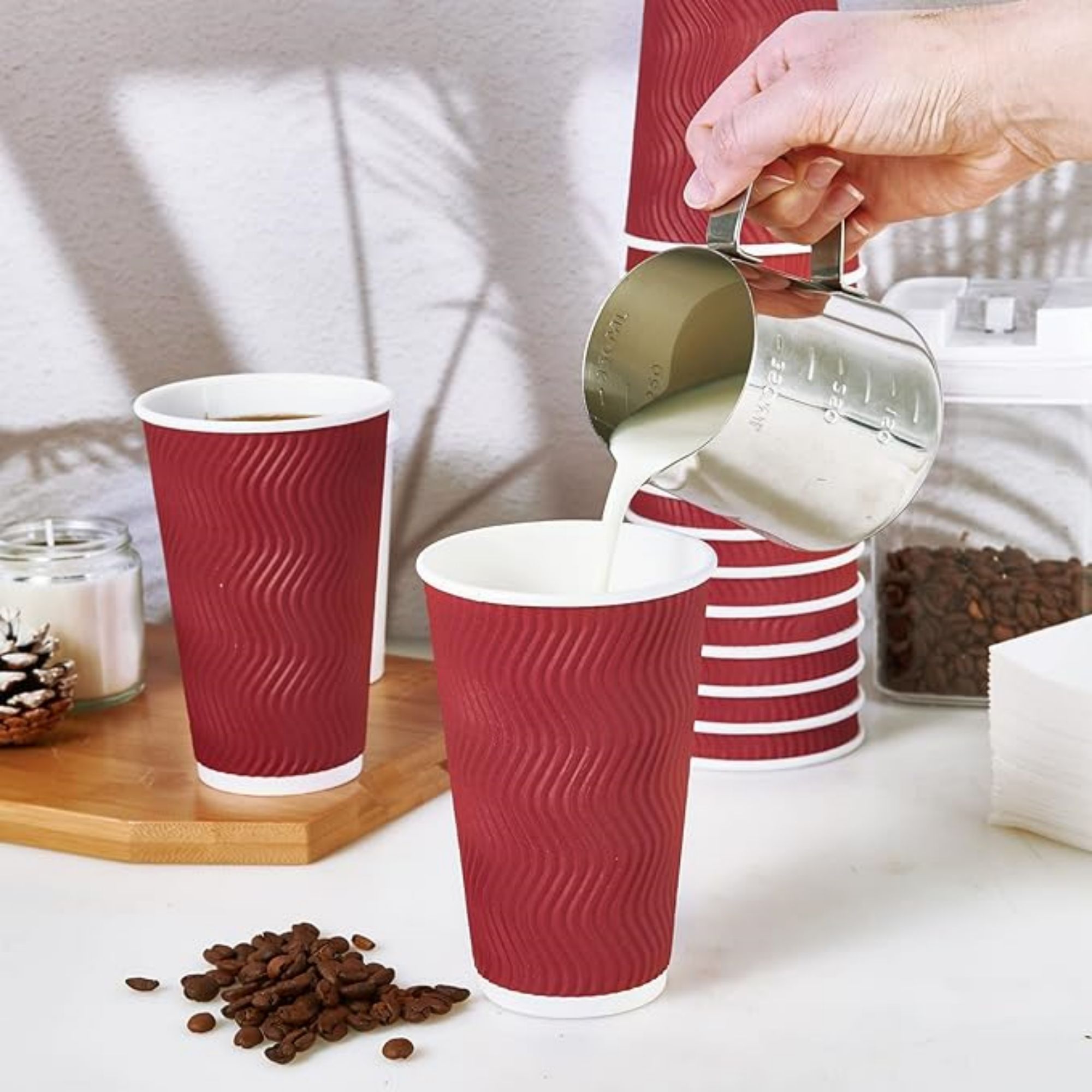50 Pack 16 oz Disposable Paper Cups, custom paper cup with logo imprint 2