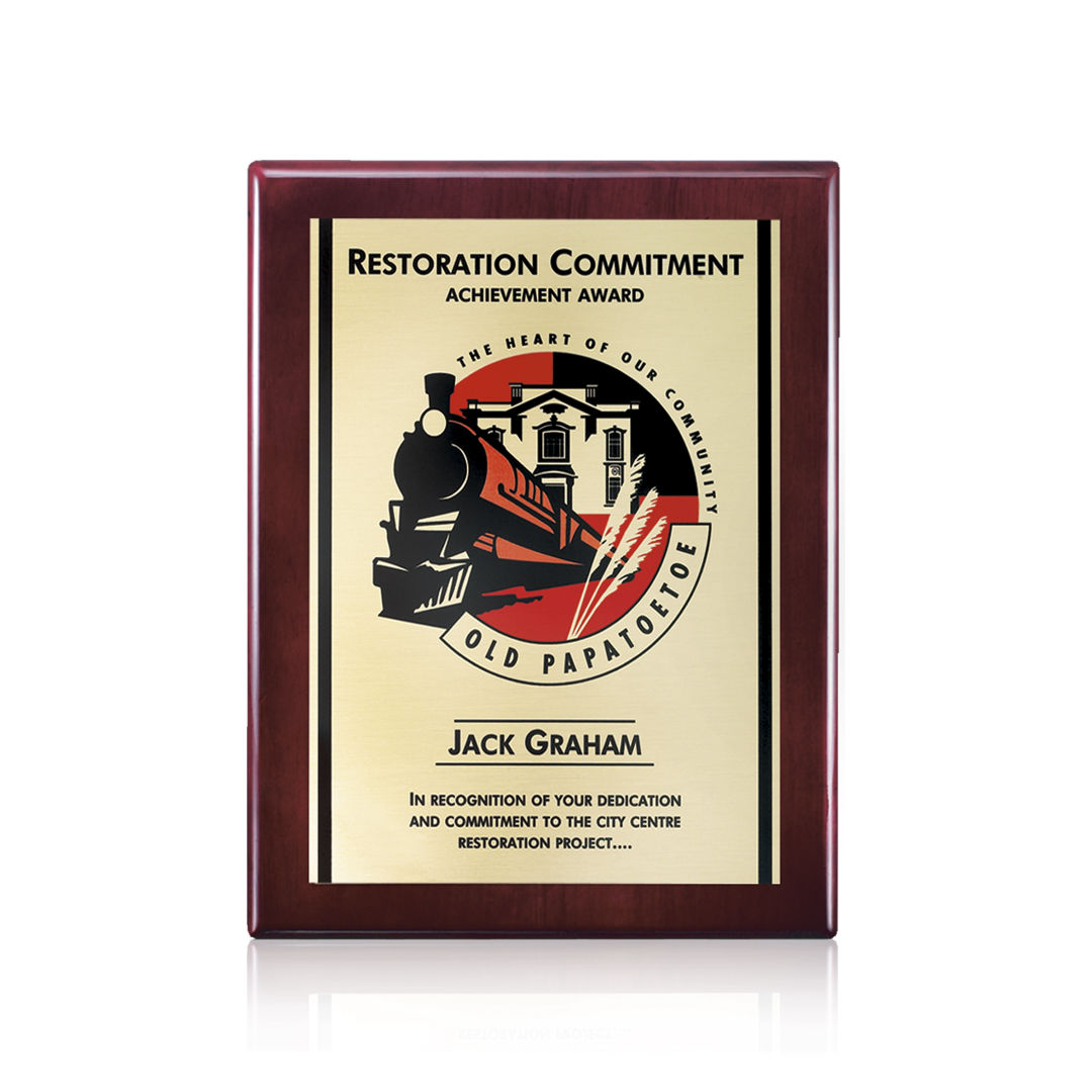 Oakleigh/AstroSub Plaque - Rosewood/Gold