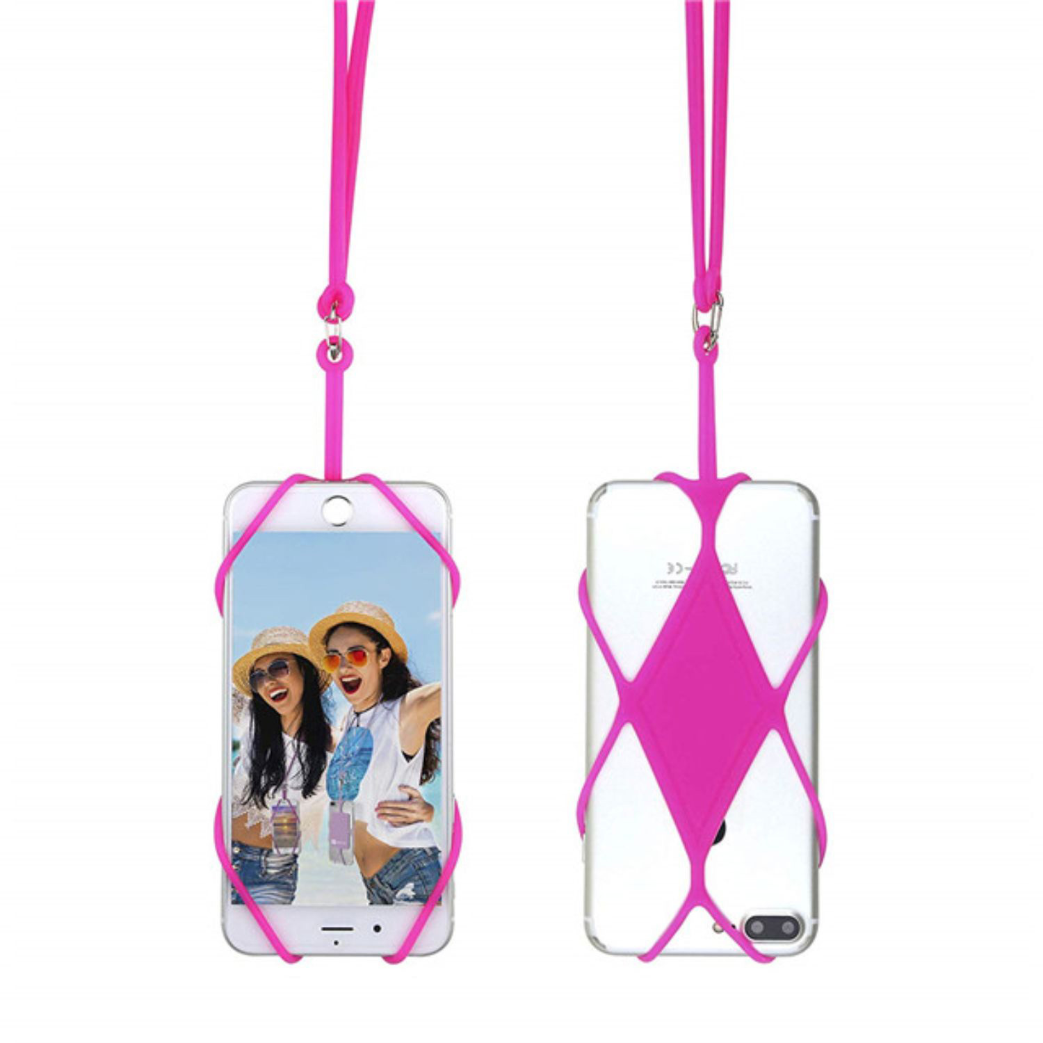 SILICONE PHONE WALLET WITH LANYARD ADHESIVE CARD HOLDER 4