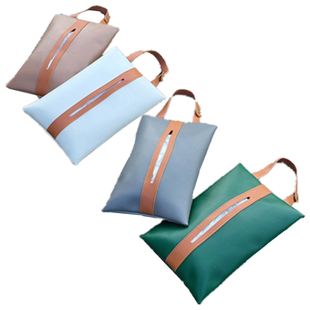 Leather Tissue Box w/Handle Car Accessory 6
