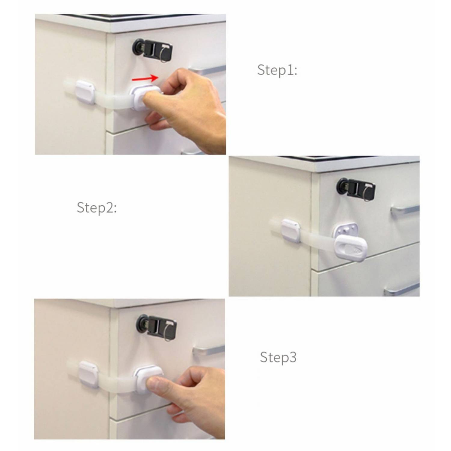 4-Pack Drawers and Cabinets Baby Safety Lock 5