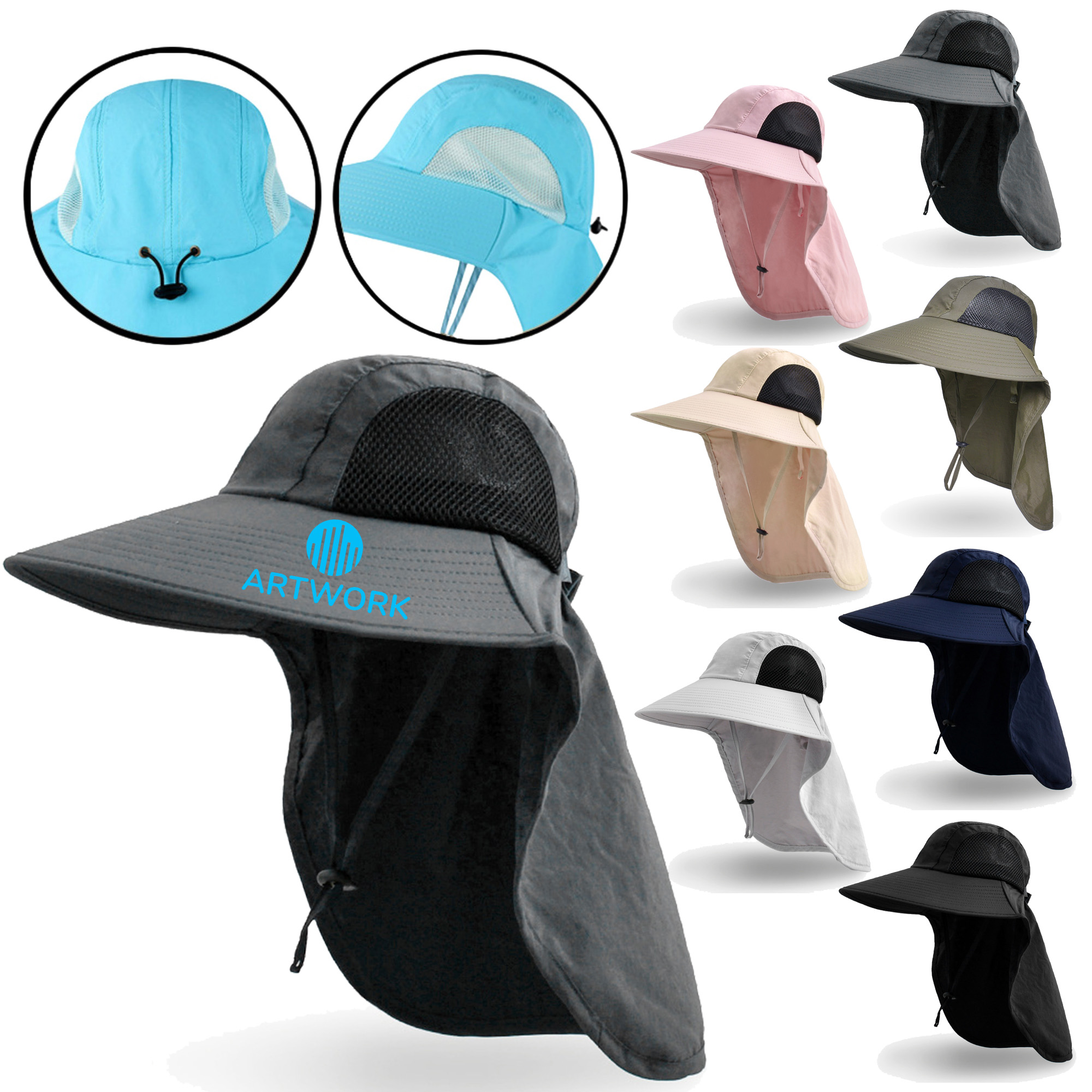 Soft Breathable Neck Flap Hat 2