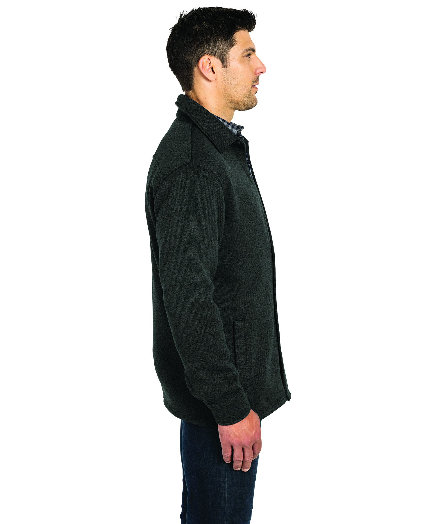 Heathered Fleece Snap Shacket