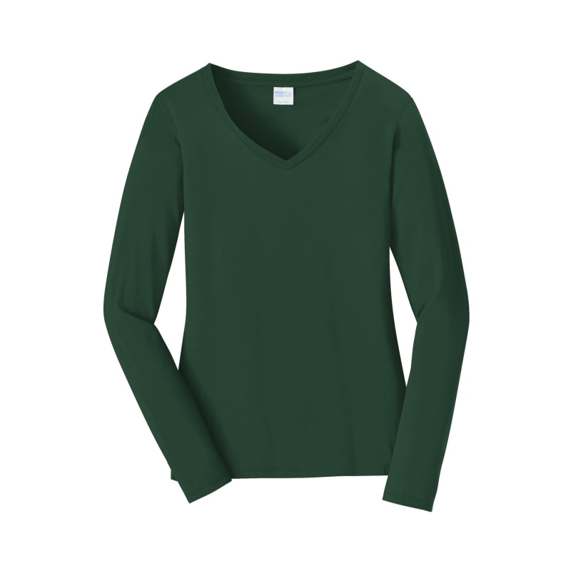 Port & Company Women's Long Sleeve Fan Favorite V-Neck Tee. 40