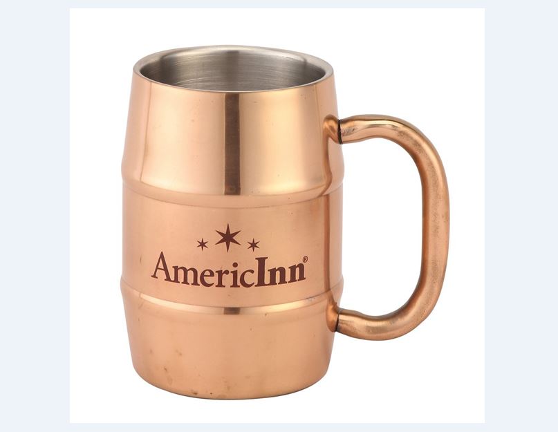 17Oz Copper Color Coated Stainless Steel Beer Barrel Mug 1