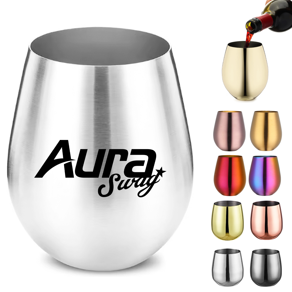 17Oz. Stainless Steel Stemless Wine & Beverage Tumbler 8