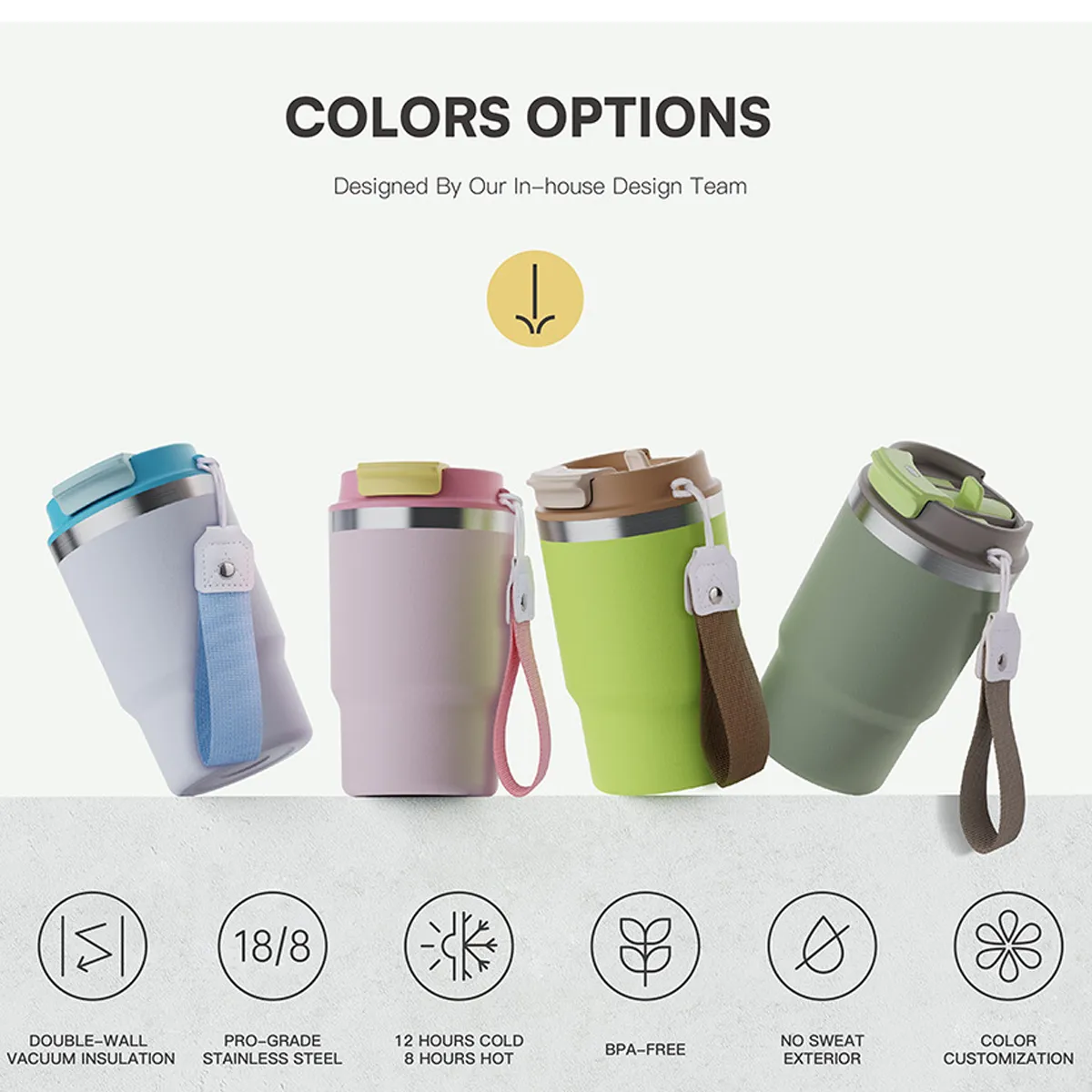 16oz Stainless Steel Tumbler Vacuum Insulated Travel Mug Cup 8