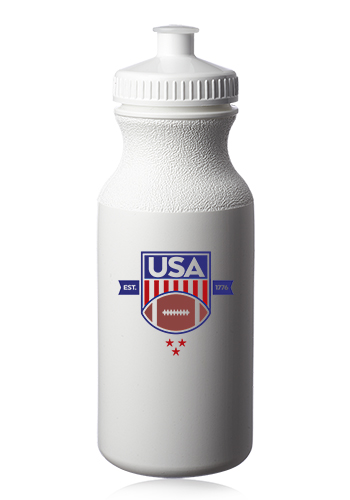 20 oz. White Water Bottles with Push Cap 20