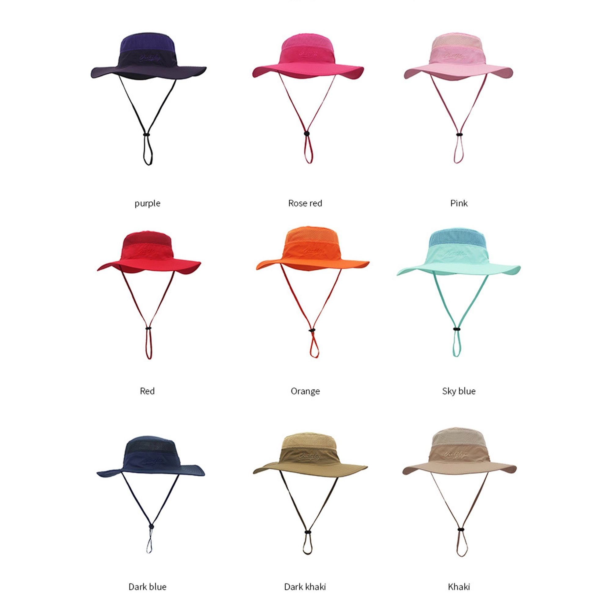 Nylon Sun Wide Brim Bucket Hat MOQ 50pcs 1