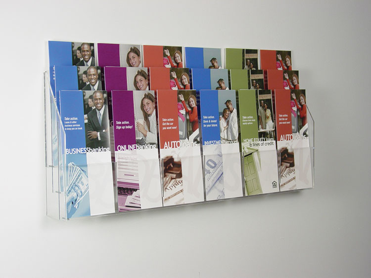 18 Pocket Wall Mounted 2-Tiered Literature Holder