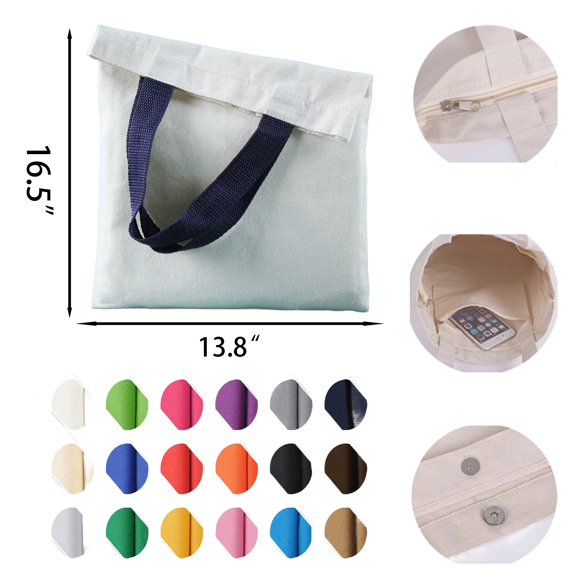 Multi purpose handbag, custom tote bag with logo imprint 3