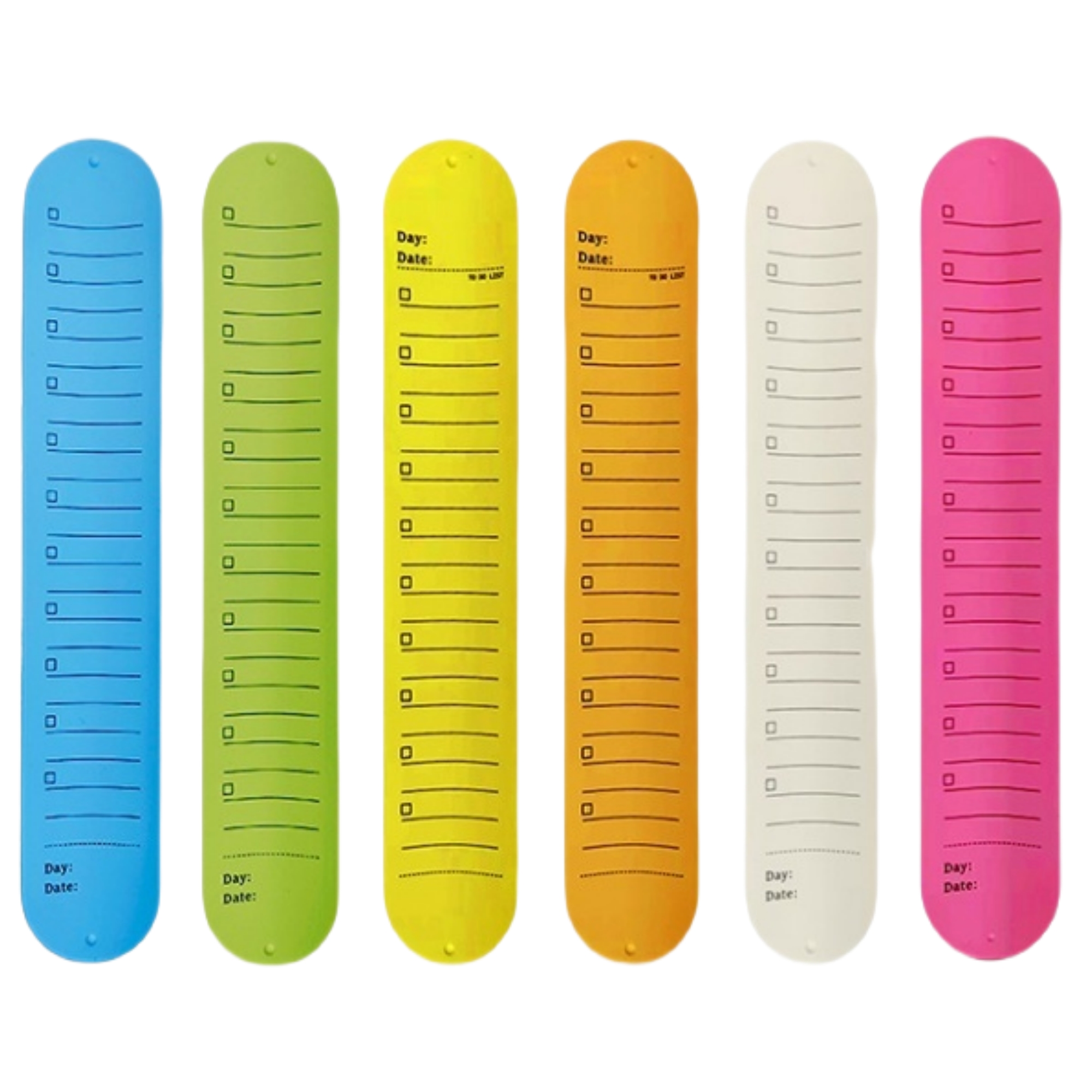 9.37" x 1.77" To Do List Memo Silicone Wrist Band Writable Erasable 4