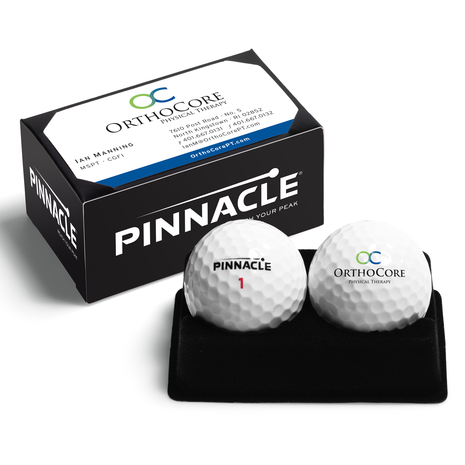 Pinnacle Distance 2-Ball Business Card Box