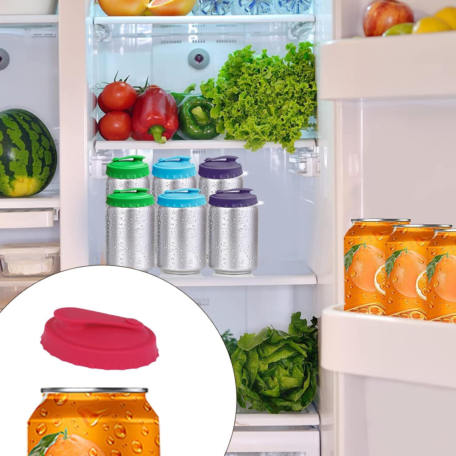 Resealable Silicone Soda Can Lid with Reusable Nozzle 3