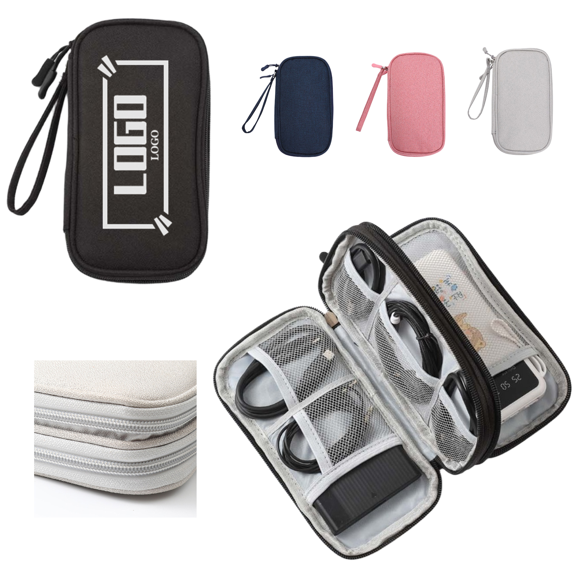 Double-layer Waterproof Data Cable Storage Bag 3