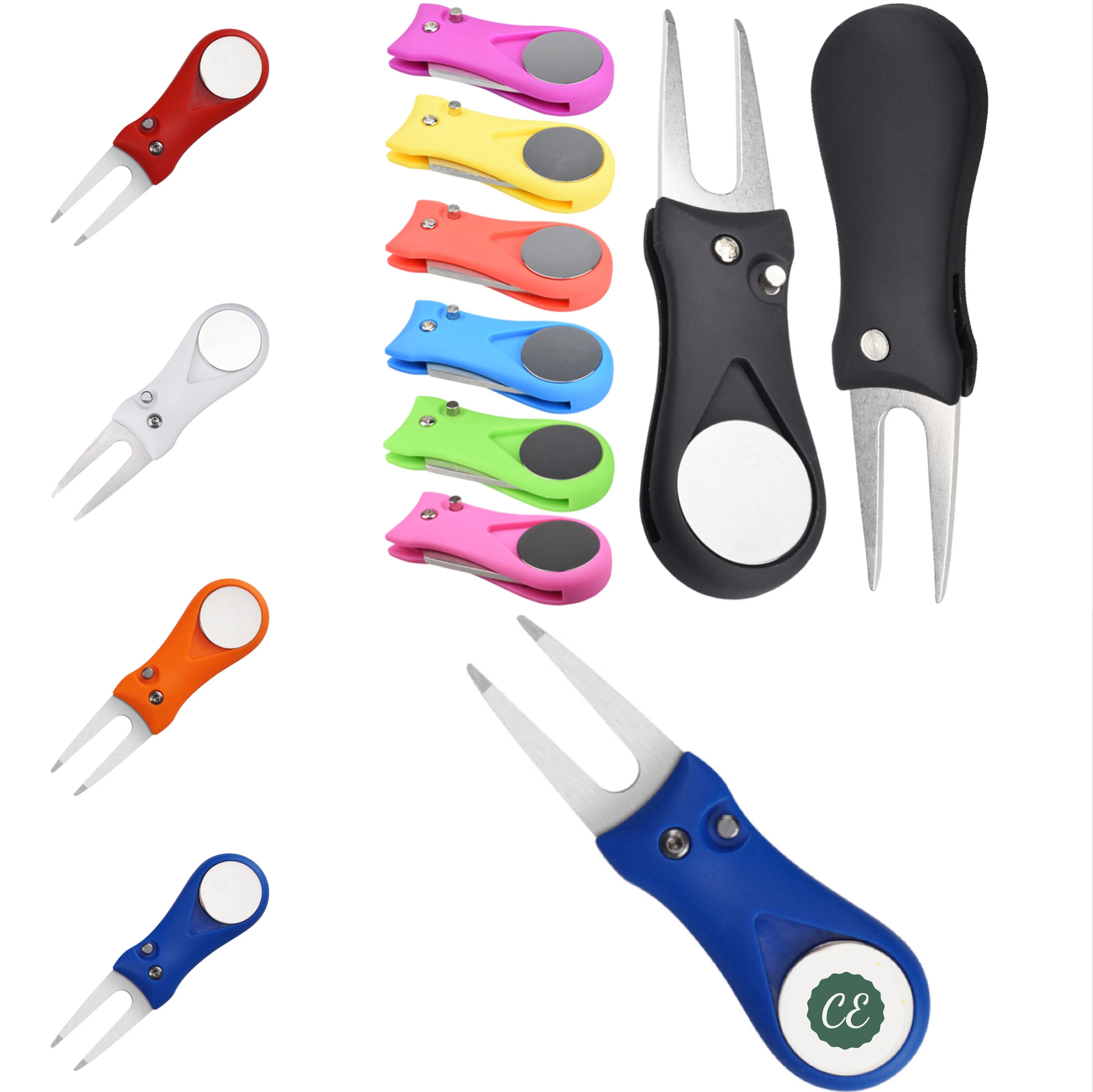 Foldable Golf Divot Repair Tool with Ball Marker 2