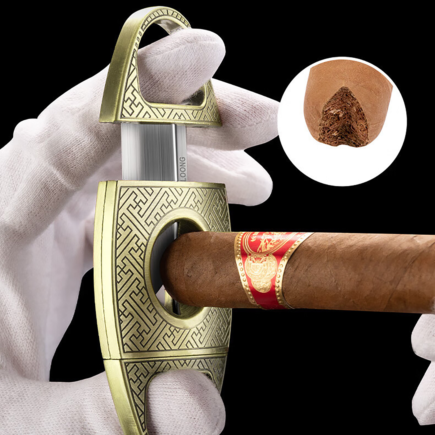 Alloy V-Cut Cigar Cutter Stainless Steel Blade 1