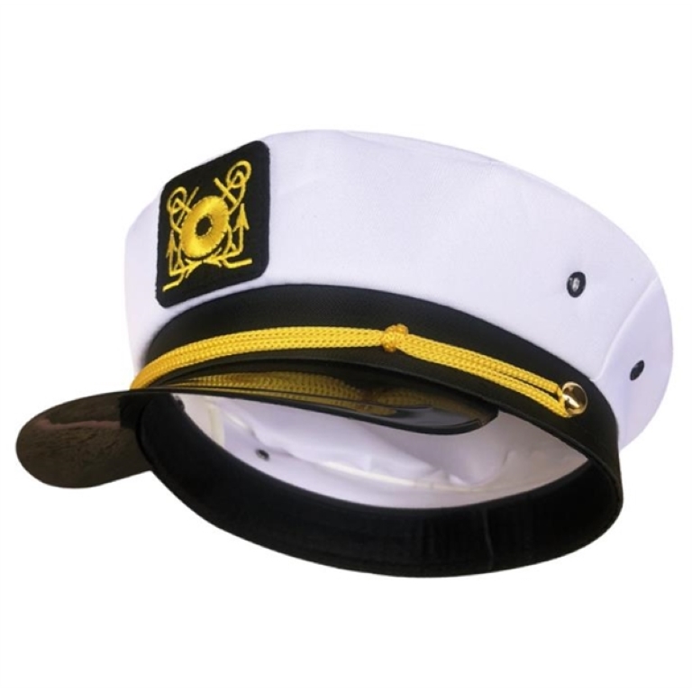 White Adjustable embroidered navy hat 2