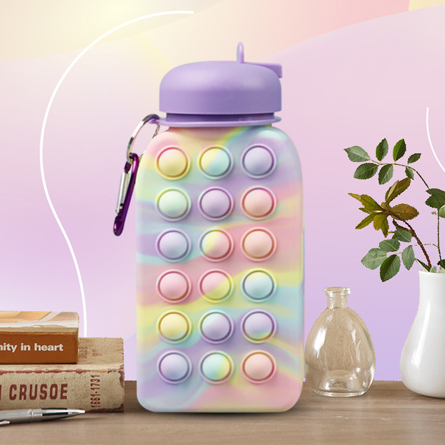 17oz Decompression Portable Bubbles Folding Water Bottle 6
