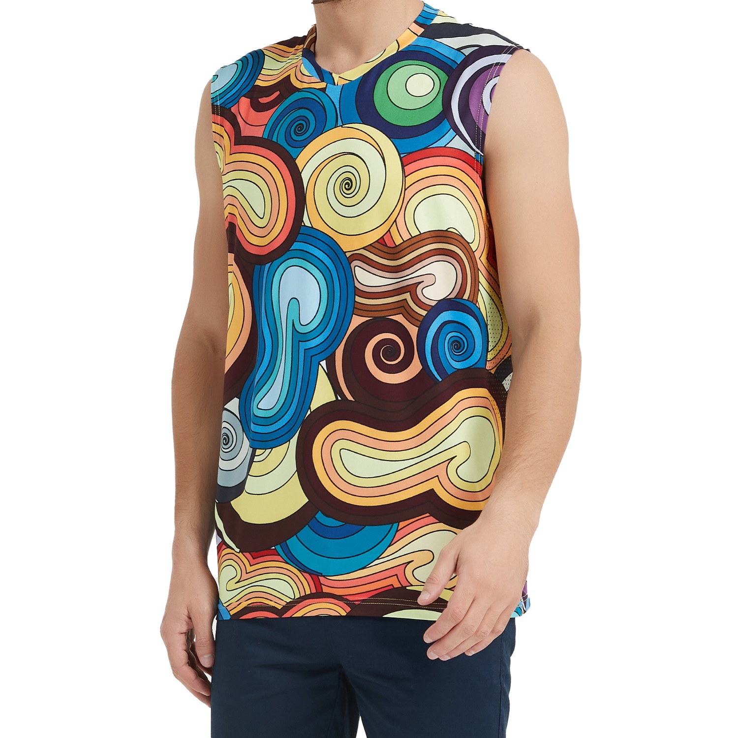 Unisex 180 GSM Poly Interlock V-neck Sublimation Tank Tops 8