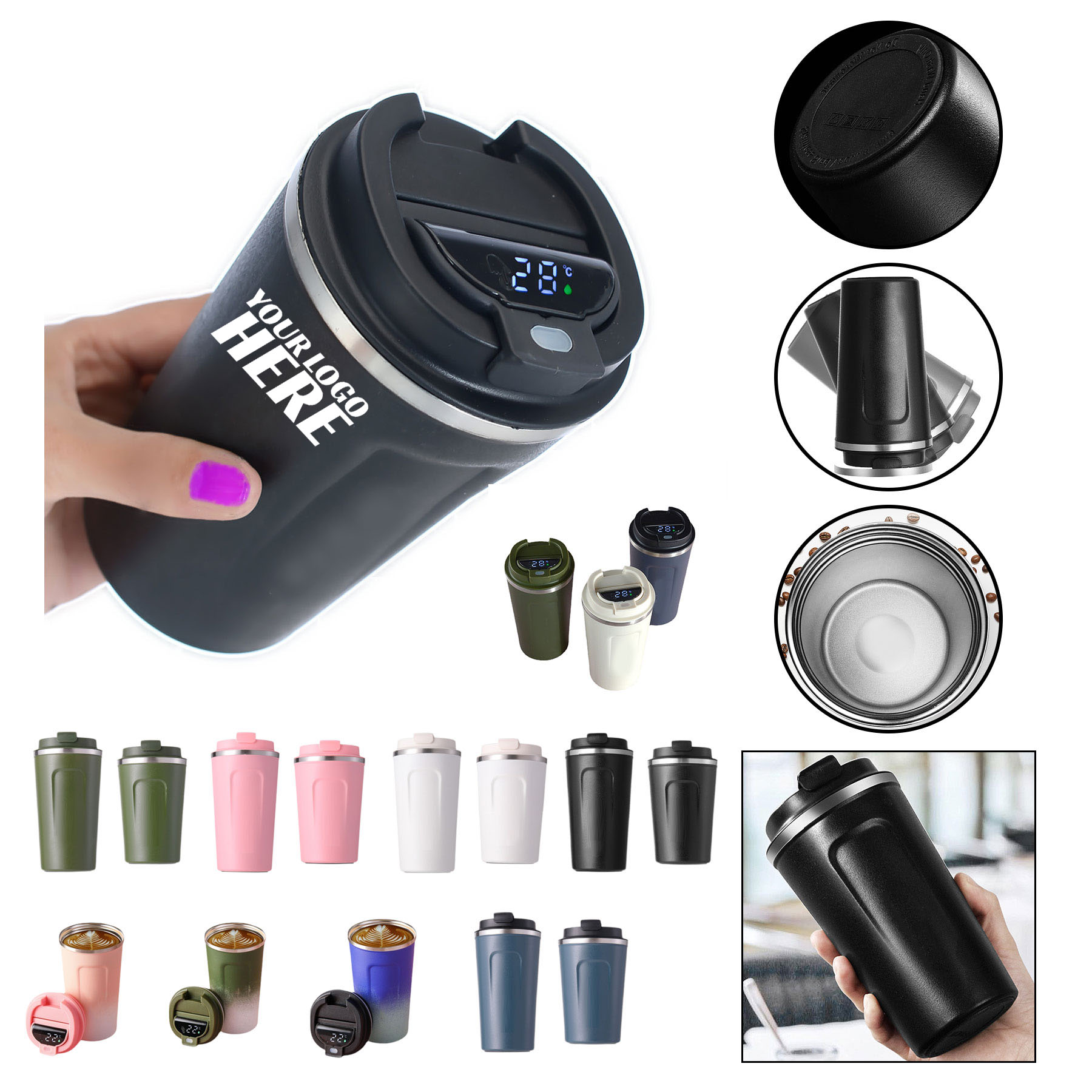 Digital Temperature Display Classic Travel Mug 2