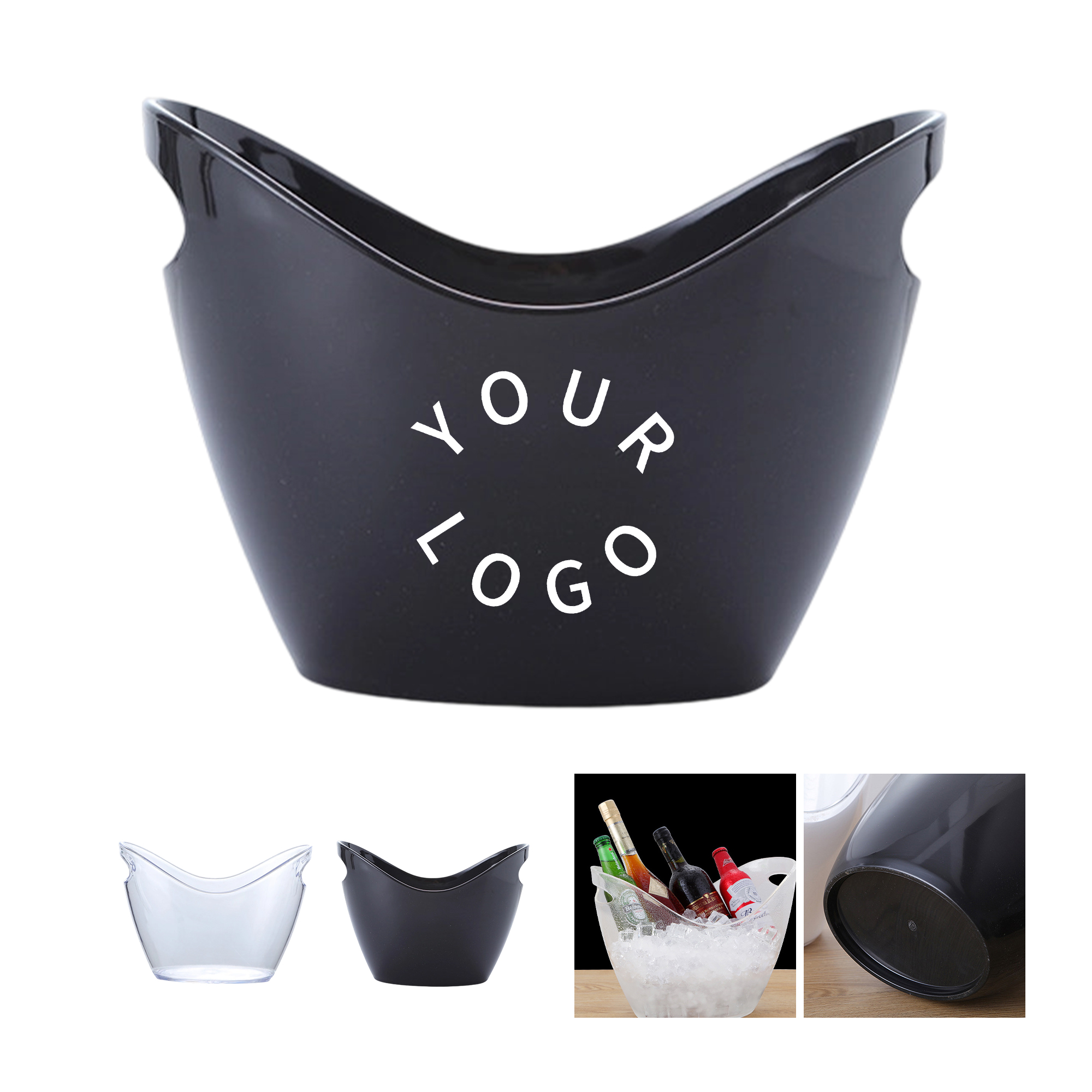 Acrylic Ice Carrier With Cut Out Handle 4 Liter Capacity 1