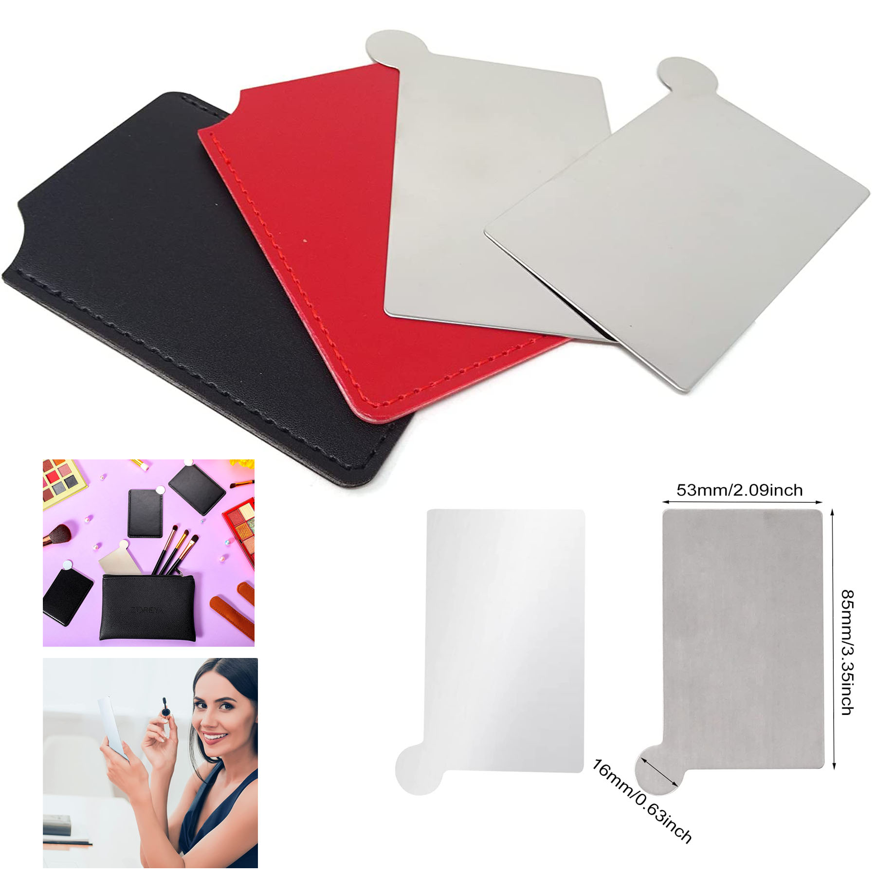 Credit Card Stainless Steel Compact Pocket Mirror